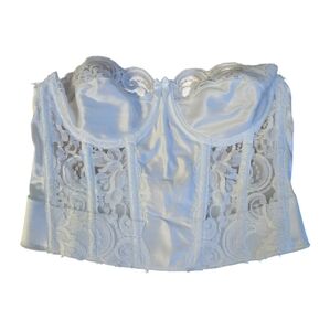 Vintage 1990s Y2K Victoria's Secret white bridal lace bustier lingerie